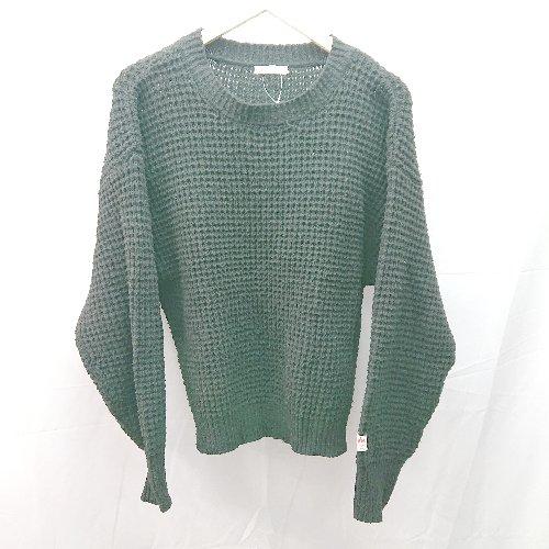 ◇ JaVa ローゲージ 軽量 モックネック 長袖 ニット セーター サイズL ブラック レディース...