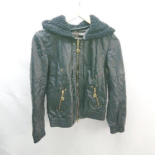 ◇ Smork スモーク ボア ジップアップ フード 裏地 星柄 長袖 レザージャケット 表記なし ...