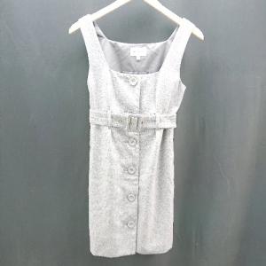 ◇ JILLSTUART ジルスチュアート ノースリーブ 綺麗め ひざ丈 ワンピース サイズS グレー レディース E