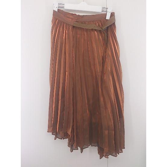 ◇ ◎ AMERI アメリ フィッシュテール ラップ巻き 光沢 ミモレ プリーツ スカート サイズS...