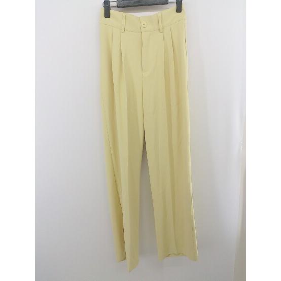 ◇ me+em select ミームセレクト タック スラックス パンツ サイズM イエロー系 レデ...