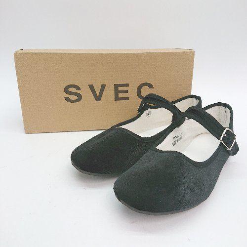 ◇ SVEC シュベック フラット ストラップタイプ スナップボタン カンフーシューズ サイズ35 ...