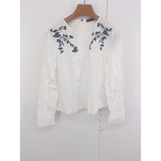 ◇ ◎ ZARA BASIC 刺繍 長袖 ブラウス カットソー サイズEUR S USA S MEX...