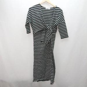 ◇ CHOCOA チョコア マタニティ 授乳 ケープ 七分袖 ロング丈 ワンピース サイズF ブラック/ホワイト レディース E