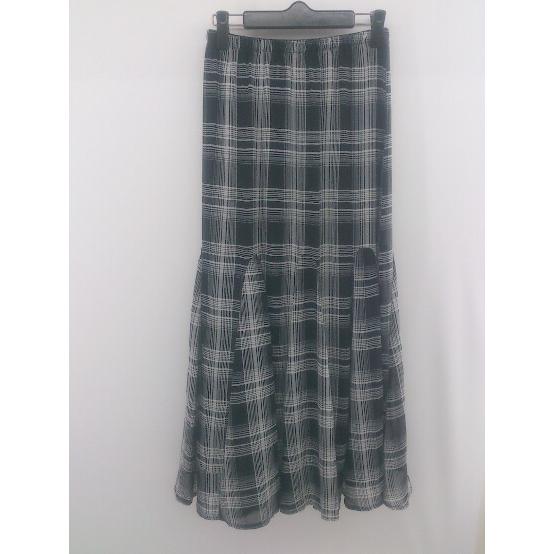 ◇ INTER FACTORY タータンチェック ウエストゴム マキシ マーメイド スカート サイズ...