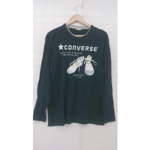◇ converse コンバース レイヤード調 スニーカー プリント 長袖 Tシャツ カットソー サイズL ブラック メンズ E