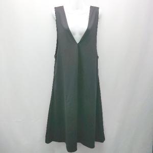 ◇ Alma Design Vネック 透け感なし シルエット綺麗 マタニティにも ロング ワンピース サイズM ブラック系 レディース E