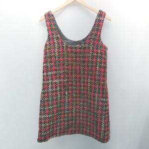 ◇ JILLSTUART ジル スチュアート ケーブル 裏地 起毛 シンプル ノースリーブ カットソー サイズ2 レッド レディース E