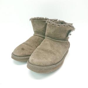 ■ UGG もこもこ?裏ボア カジュアル かわいい ショート丈 ムートンブーツ サイズ23 ブラウン レディース E