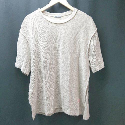 ◇ JaVa 無地 シンプル おしゃれ 夏コーデ 半袖 Tシャツ サイズL ベージュ レディース E