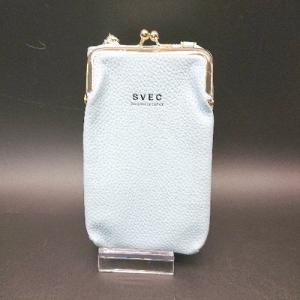 ◇ svec シュベック がま口 ウォレット レザー素材 ショルダーバック ライトブルー レディース E