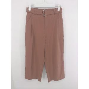◇ ◎ ivory court アイボリーコート ベルト付 大人女子 シンプル ワイド パンツ サイズS テラコッタ レディース P