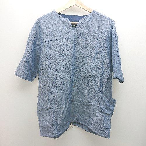 ◇ UpscapeAudience オーバーサイズ 生地薄手 カジュアル 半袖 シャツ サイズS ブ...