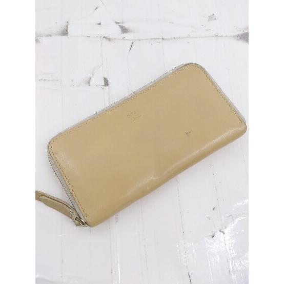 ◇ MOSS TIDEWAY シンプル 無地 ラウンドファスナー 長財布 ウォレット ベージュ系 レ...