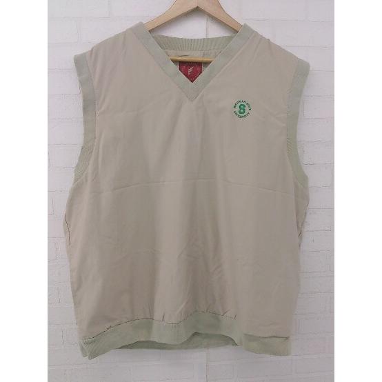 ◇ Forrester ゴルフ 刺繍 Vネック ベスト サイズXL ベージュ メンズ P