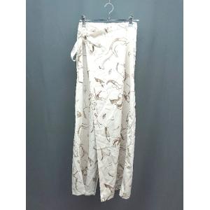 ◇ INTER FACTORY ウエストゴム 柄もの カジュアル ストレートパンツ サイズS ベージ...