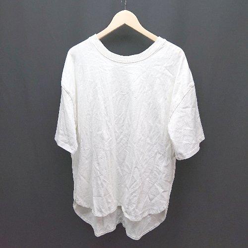 ◇ Java ジャバ テールカット ハーフボタン カジュアル 半袖 カットソー サイズL アイボリー...