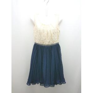 ◇ a.r.w アロー 結婚式 フォーマル 花柄レース プリーツ 上品 膝丈 ワンピース サイズM ...