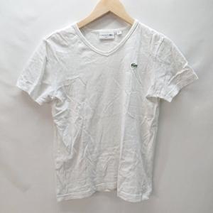 ◇ LACOSTE ラコステ ワンポイント クロコダイル シンプル 半袖 ティ−シャツ サイズXS ホワイト系 レディース E
