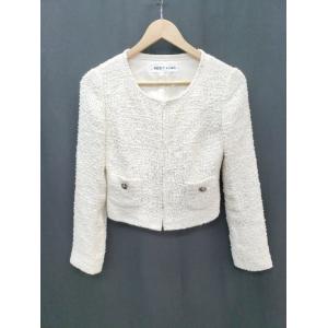 ◇ PEYTON PLACE ペイトンプレイス ノーカラー ツイード きれいめ 長袖 ジャケット サ...