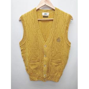 ◇ Munsingwear マンシングウェア ウール100% カジュアル ベスト サイズL イエロー系 レディース P