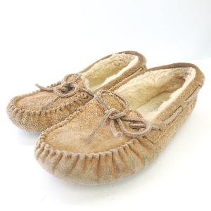 ◇ UGG アグ ボア ラウンドトゥ フラット ぺたんこ パンプス サイズ19.5 キャメル レディース E