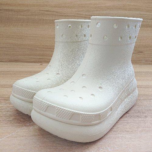 ■ Crocs 防水 軽い 柔らかい シンプル 厚底 ショート クラッシュ ブーツ サイズM5/W7...