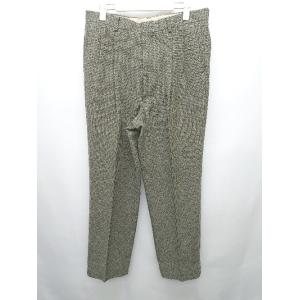 ◇ FRONTROW フロントロー ツイードライク ワンタック パンツ サイズ82 カーキ ブラック...