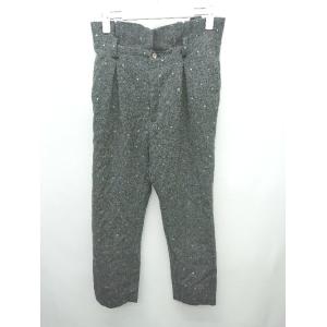 ◇ ◎ I am I. ヘリンボーン トライアングル柄 クロップドパンツ サイズ1 ダークグレー ラ...