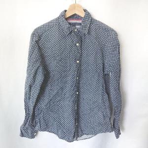 ◇ TOMMY HILFIGER トミーヒルフィガー 総柄 長袖 シャツ サイズM ネイビー系 レディース メンズ E