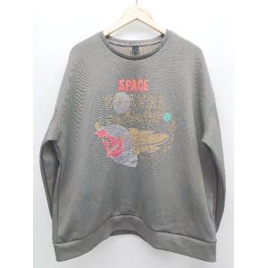 ◇ DAZY デイジー プリント 長袖 トレーナー サイズL チャコールグレー系 レディース メンズ...