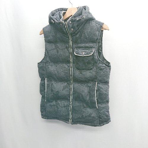 ◇ splendid satisfaction 総柄 フード取り外し可能 カジュアル 中綿 ベスト ...