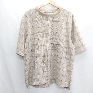 ◇ niko and… ニコアンド チェック柄 半袖 カットソー サイズ(4) ベージュ系 レディース E