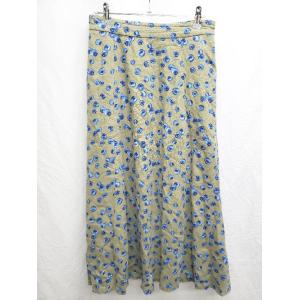 ◇ SELF+SERVICE セルフ＋サービス ロング丈 フレア スカート サイズL カーキ系 マル...