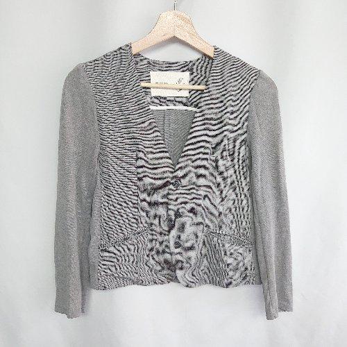 ◇ FIL DE FER 長袖 ノーカラージャケット サイズF グレー レディース E