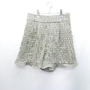◇ MAJESTIC LEGON マジェスティックレゴン チェック柄 ハーフパンツ サイズM ベージュ ネイビー レディース E
