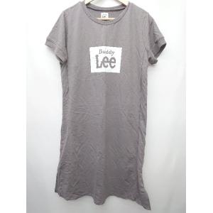 ◇ Lee Ｂｕｄｄｙ リー ロゴ マタニティー 半袖 膝丈 Tシャツ ワンピース サイズL チャコールグレー レディース P