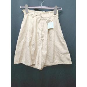 ◇ ◎ ●未使用● nemne ネンネ タグ付き デザインベルト ハーフパンツ サイズF ベージュ レディース P