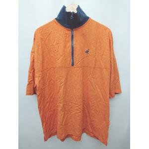◇ JaVa ジャバ ハイネック ハーフジップ 半袖 Tシャツ カットソー サイズXL オレンジ ネ...