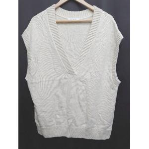 ◇ AMERICAN HOLIC アメリカン ホリック コットン ニット ベスト サイズL アイボリ...