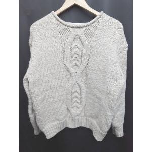 ◇ AMERICAN HOLIC アメリカンホリック 長袖 ニット セーター サイズM ライトグレー系 レディース P