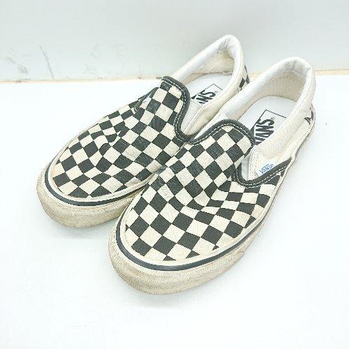 ◇ VANS ヴァンズ モノトーンチェック柄　STYLE98 スニーカー サイズ23 アイボリー系 ...