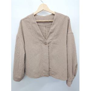 ◇ ⊇ titivate ティティベイト ギャザー 長袖 ジャケット サイズF ブラウン レディース...