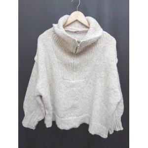 ◇ JaVa ジャバ ハーフジップ 長袖 ニット セーター サイズM ベージュ系 レディース P