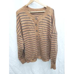 ◇ ⊇ JaVa ×　classicalelf ボーダー 長袖 ニット セーター サイズXL ブラウ...