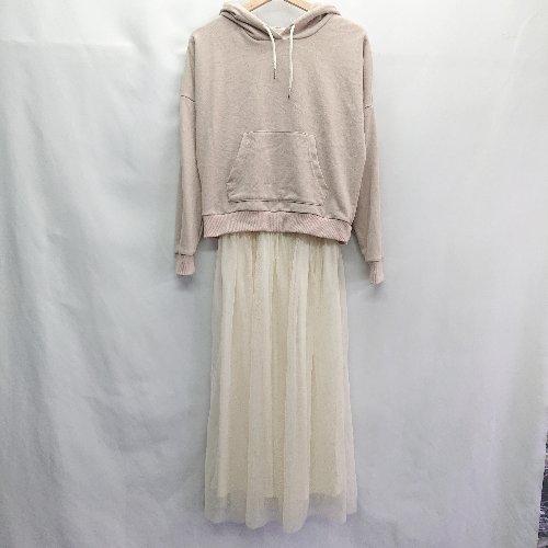 ◇ rps アールピーエス 長袖 ロング丈 ワンピース サイズM ベージュ アイボリー レディース ...