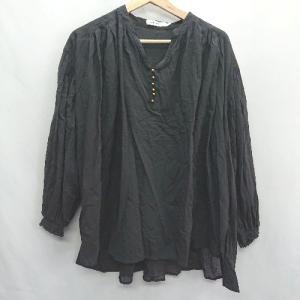 ◇ AMERICAN HOLIC アメリカン ホリック シアー素材 長袖 ブラウス サイズM ブラック レディース E