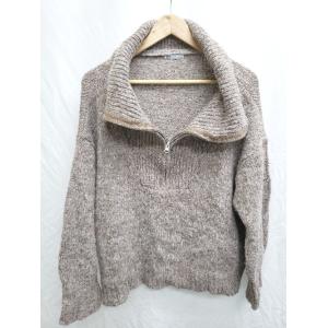 ◇ ⊇ JaVa ジャバ ミックスカラー糸 ハーフジップ ニット 長袖 プルオーバー サイズL ブラ...