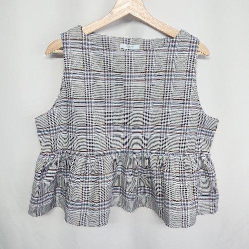 ◇ ⊂ Couleurs di TOPKAPI チェック柄 カットソー グレー系 レディース E