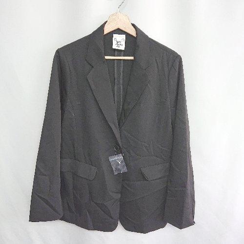 ◇ ⊇ guemademe ノーカラー 長袖 ジャケット サイズLL ブラック レディース E